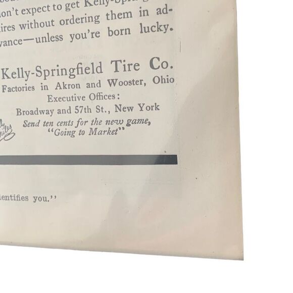 Vintage 1916 Kelly Springfield Auto Tires Hand Made Advertisement Ad Advertising - Picture 2 of 8